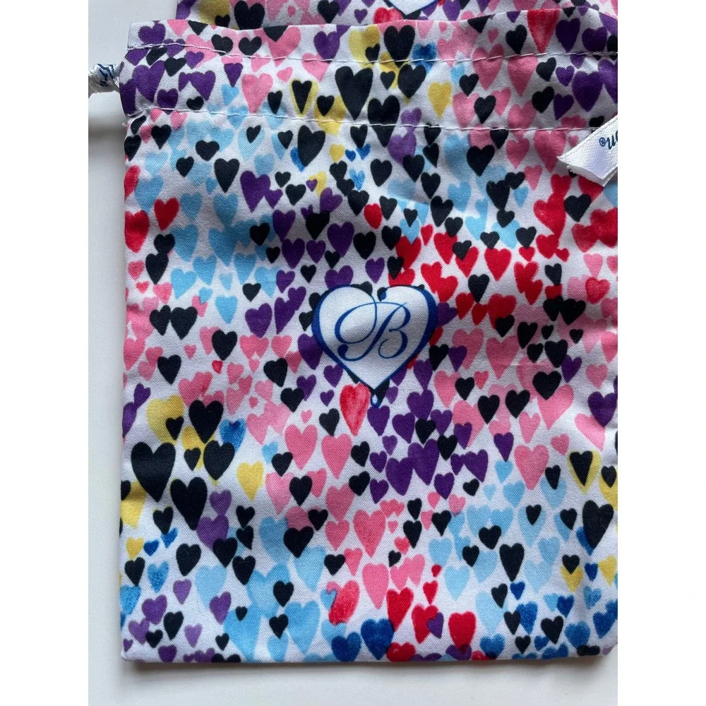 Brighton Jewelry Pouch Set Five Pouches Multicolor Hearts EUC Necklace Earrings